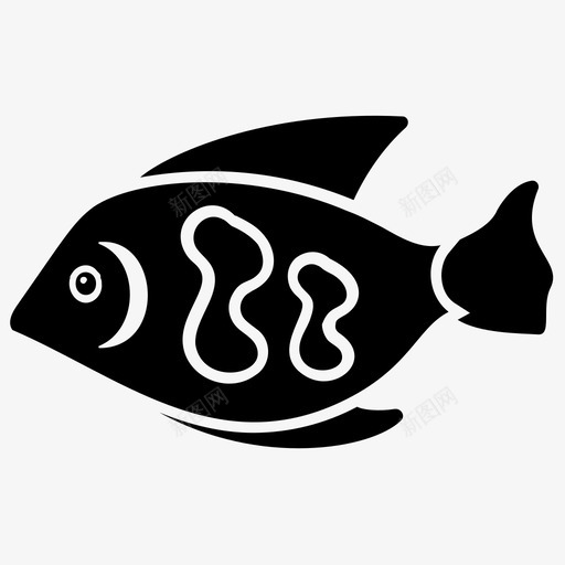 维多利亚湖水生鱼淡水鱼图标svg_新图网 https://ixintu.com 水生鱼 淡水鱼 热带鱼 维多利亚湖 鱼类字形图标