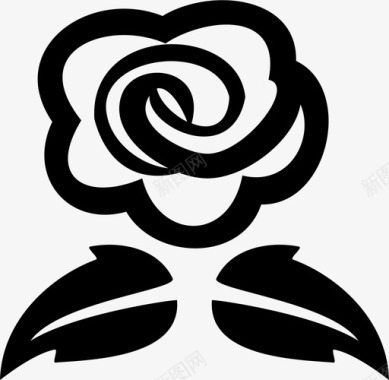 玫瑰花手绘图标图标