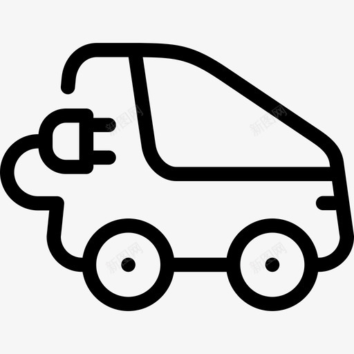电动汽车环保线性图标svg_新图网 https://ixintu.com 环保 电动汽车 线性