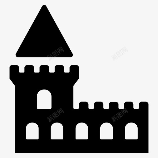 城堡建筑宫殿图标svg_新图网 https://ixintu.com 城堡 塔楼 宫殿 建筑 皇家