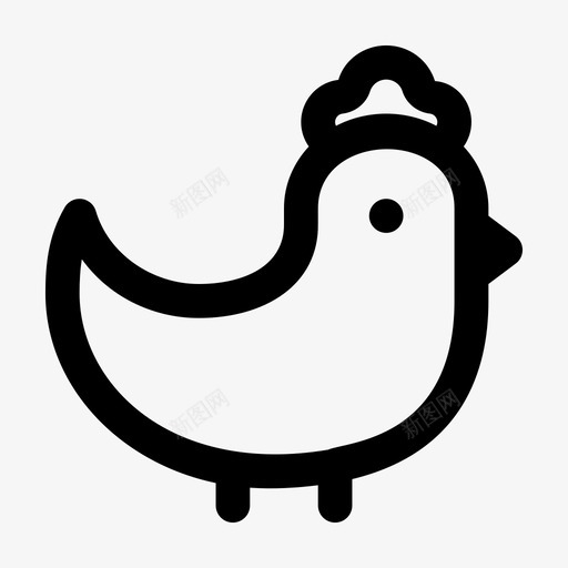 小鸡动物鸡图标svg_新图网 https://ixintu.com jumpiconanimalboldline 动物 家禽 小鸡 鸡