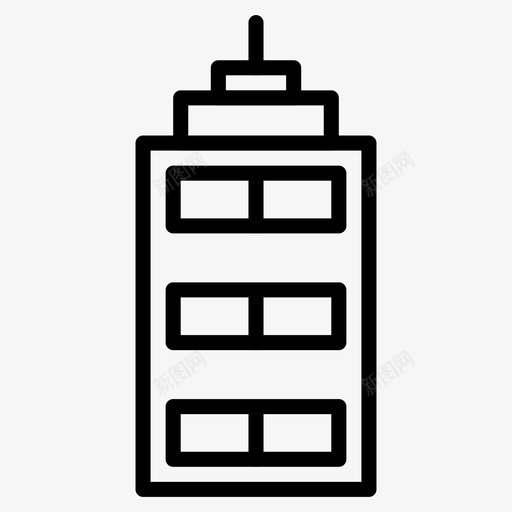 塔楼建筑建筑师和施工线图标svg_新图网 https://ixintu.com 塔楼 建筑 建筑师和施工线