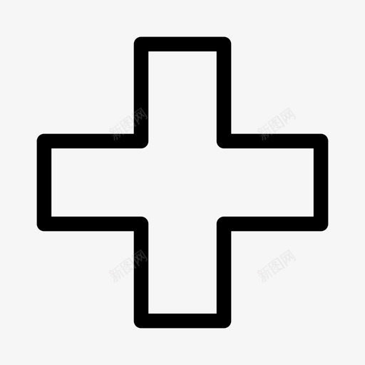交叉添加药房图标svg_新图网 https://ixintu.com 1em粗体 交叉 加号 添加 药房