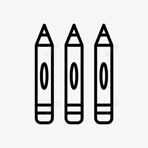 彩色铅笔颜色蜡笔图标svg_新图网 https://ixintu.com 办公用品 彩色铅笔 蜡笔 颜色