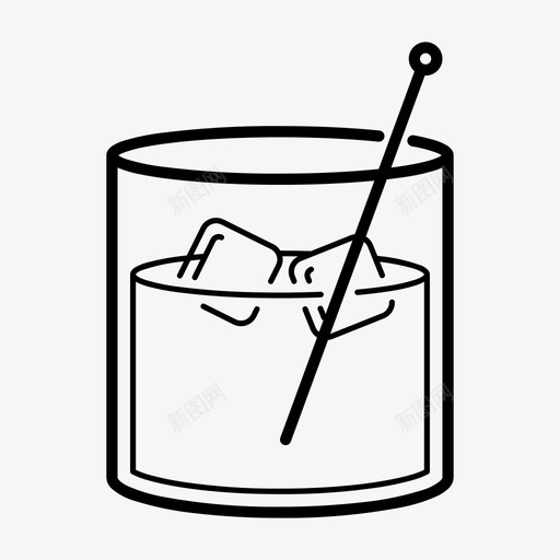 老式酒精波旁威士忌图标svg_新图网 https://ixintu.com 加冰块 威士忌 波旁威士忌 老式 苏格兰威士忌 酒精 鸡尾酒