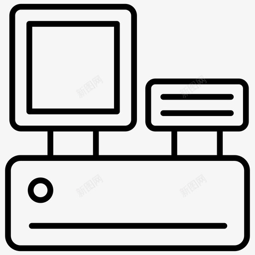 收银机收银台销售点图标svg_新图网 https://ixintu.com 交易设备 收银台 收银机 购物和商业线路图标 购物柜台 销售点