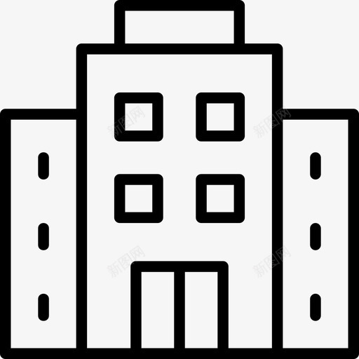建筑物公寓入口图标svg_新图网 https://ixintu.com 住宅楼薄 入口 公寓 市区 建筑物 房屋 物业