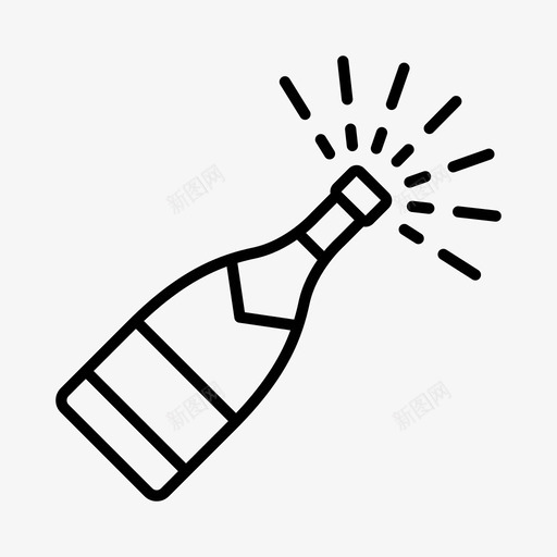 香槟生日庆祝图标svg_新图网 https://ixintu.com 庆祝 惊喜派对 派对 生日 饮料 香槟