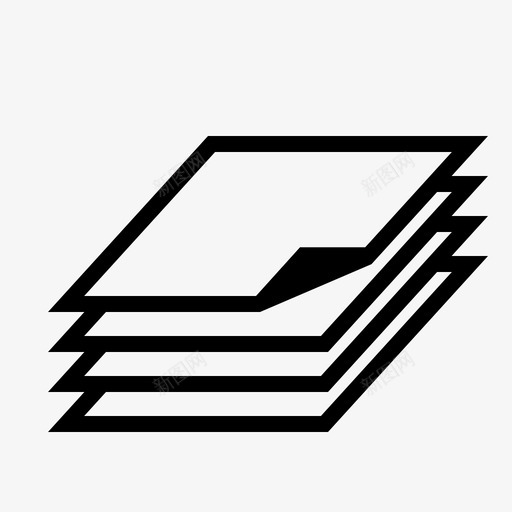 四张纸叠图标svg_新图网 https://ixintu.com 叠 四张纸