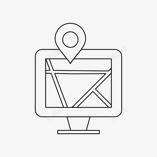 屏幕上的地图计算机gps图标svg_新图网 https://ixintu.com 10个地图位置 gps 位置 屏幕上的地图 监视器 计算机