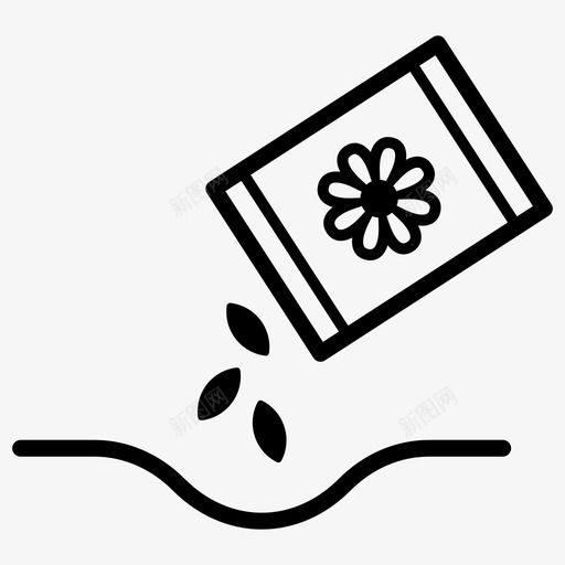 播种农业花卉图标svg_新图网 https://ixintu.com 农业 播种 植物 种子袋 自然 花卉