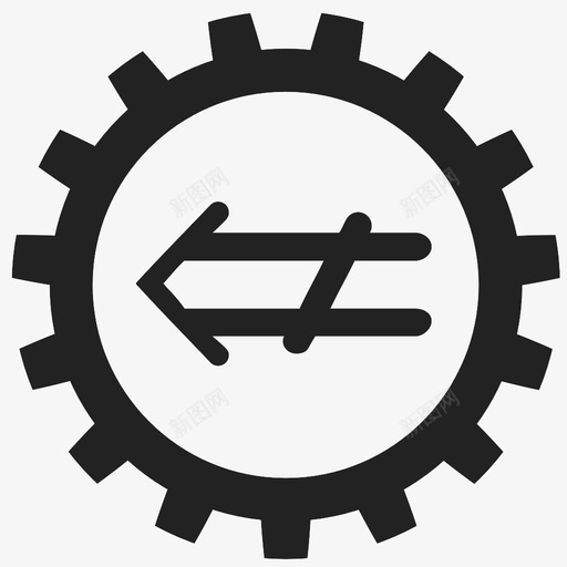 带箭头的齿轮左侧机构图标svg_新图网 https://ixintu.com 左侧 带箭头的齿轮 机构