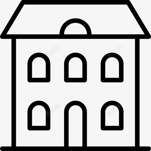 住宅公寓楼房图标svg_新图网 https://ixintu.com 住宅 公寓 家庭 房产 楼房 薄住宅