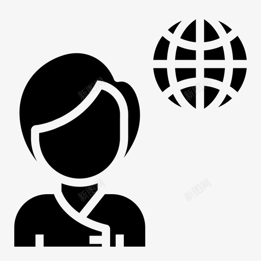 全球业务女性全球图标svg_新图网 https://ixintu.com 个人资料 全球 全球业务 女性 用户