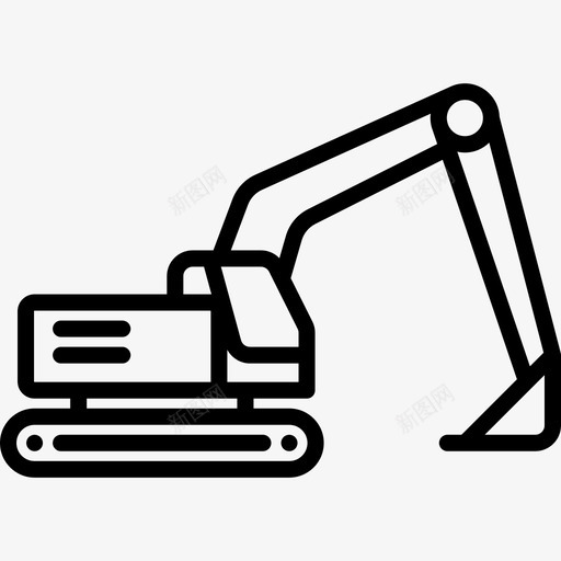 挖掘机工程机械直线式图标svg_新图网 https://ixintu.com 工程机械 挖掘机 直线式