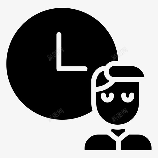 时钟闹钟男人图标svg_新图网 https://ixintu.com 时钟 时间 男人 闹钟