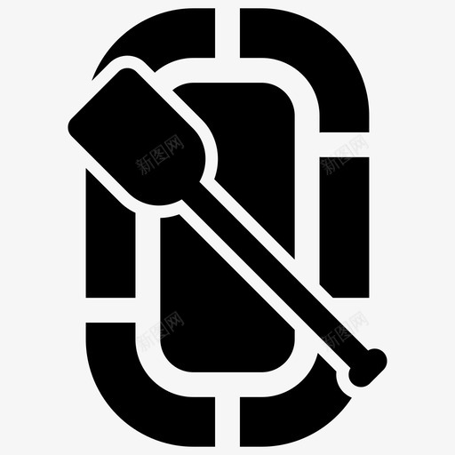 漂流船划桨运动图标svg_新图网 https://ixintu.com 划桨 海洋生物填充线 漂流船 运动