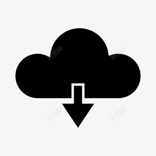 云下降图标svg_新图网 https://ixintu.com 下载 下降 云 保存 网页设计和用户界面