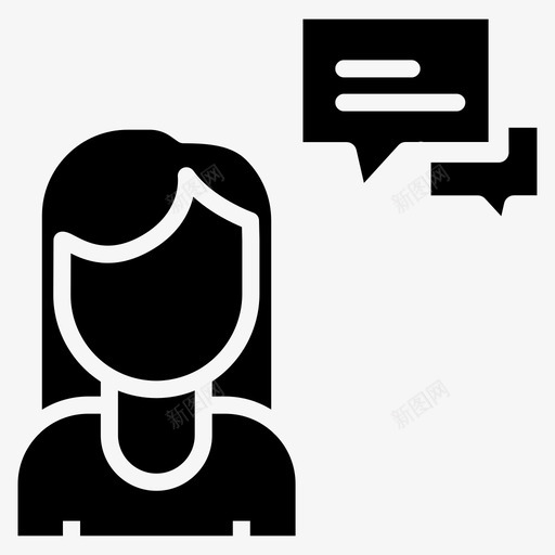 用户聊天评论女性图标svg_新图网 https://ixintu.com 个人资料 女性 用户 用户聊天 评论