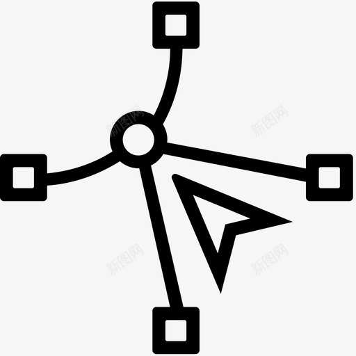 向量贝塞尔光标图标svg_新图网 https://ixintu.com 光标 向量 向量文件 线图标 贝塞尔
