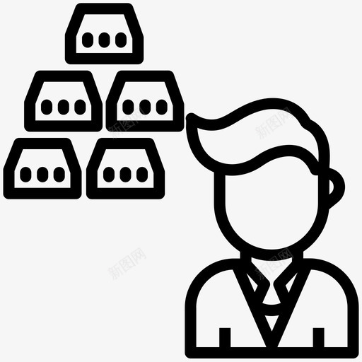 金锭企业金条图标svg_新图网 https://ixintu.com 个人资料 企业 投资 用户 男性 金条 金锭