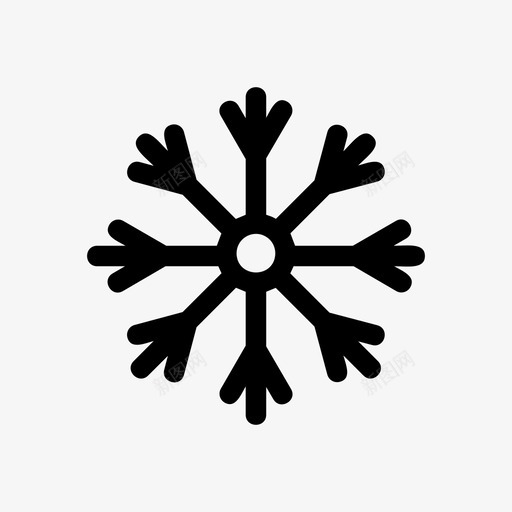 寒冷下雪雪花图标svg_新图网 https://ixintu.com 下雪 冬天 天气 寒冷 雪花