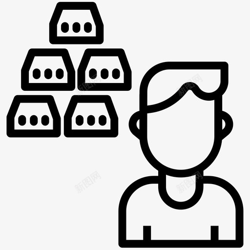 金锭企业金条图标svg_新图网 https://ixintu.com 个人资料 企业 投资 用户 男性 金条 金锭