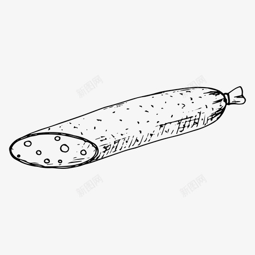 香肠食物素描图标svg_新图网 https://ixintu.com 素描 食物 香肠