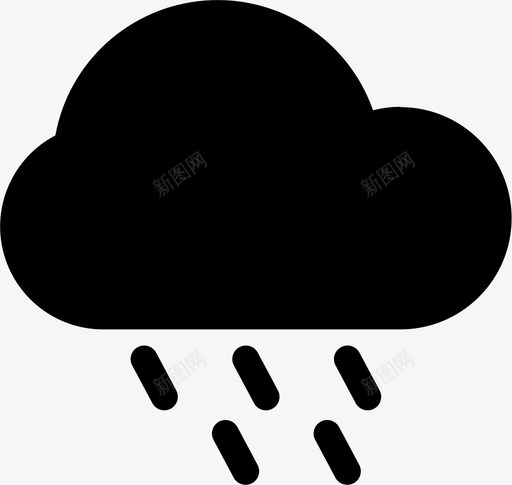 阵雨雨天气图标svg_新图网 https://ixintu.com 天气 阵雨 雨
