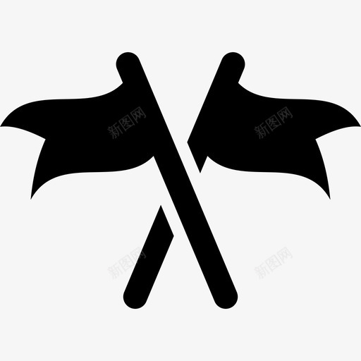 双旗信号海和海滩图标svg_新图网 https://ixintu.com 信号 双旗 海和海滩