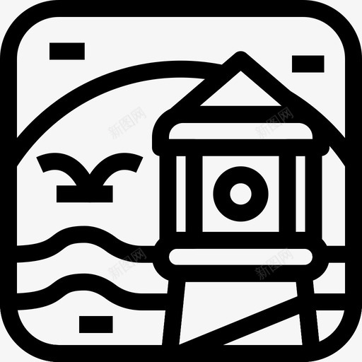 灯塔海滩救命图标svg_新图网 https://ixintu.com 大海 救命 海滩 灯塔