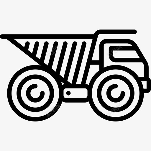 自卸车工程机械直线式图标svg_新图网 https://ixintu.com 工程机械 直线式 自卸车