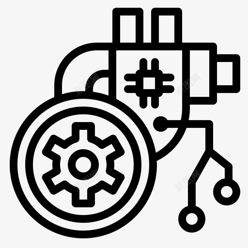 心脏电子健康图标svg_新图网 https://ixintu.com 人工智能和技术 健康 心脏 技术 机器人 电子