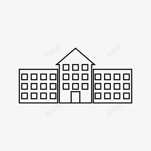 大学建筑城市图标svg_新图网 https://ixintu.com 城市 大学 学习 建筑 教育