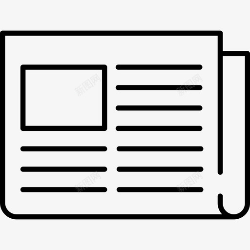 折叠报纸界面图书馆图标svg_新图网 https://ixintu.com 图书馆 折叠报纸 界面
