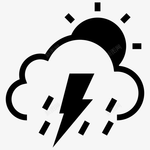 天气气候云图标svg_新图网 https://ixintu.com 云 天 天气 天气象形文字 太阳 气候 雨
