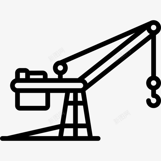 建筑起重机施工机械直线式图标svg_新图网 https://ixintu.com 建筑起重机 施工机械 直线式