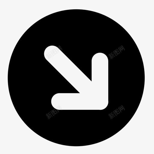 右对角箭头下箭头图标svg_新图网 https://ixintu.com 下 右对角箭头 箭头