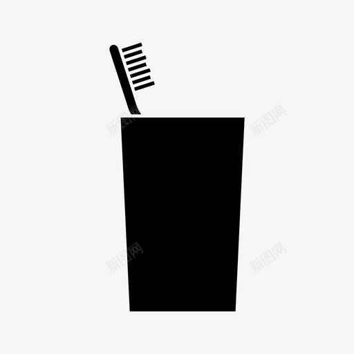 浴缸牙杯牙刷架图标svg_新图网 https://ixintu.com 洗衣机 浴室填充物 浴缸 牙刷架 牙杯