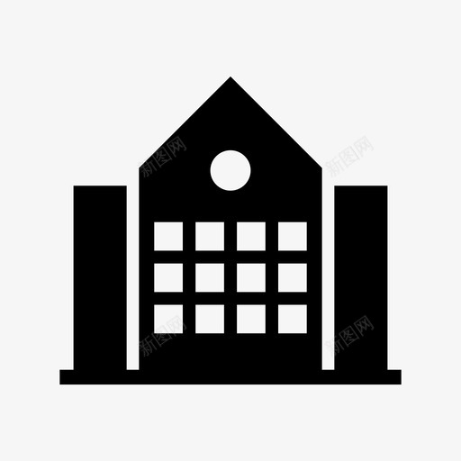 图书馆大楼学习现代图标svg_新图网 https://ixintu.com 公共 图书馆大楼 学习 现代