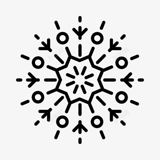 雪花北极圣诞节图标svg_新图网 https://ixintu.com 冬天 冰晶 北极 圣诞节 雪花