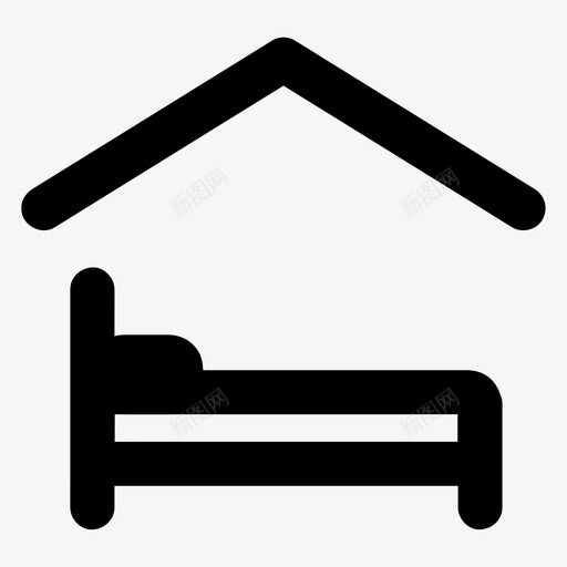 家庭住宿床卧室图标svg_新图网 https://ixintu.com 卧室 基本图标所有尺寸 家庭住宿 床 睡眠 酒店