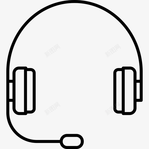 带麦克风的耳机技术电影图标svg_新图网 https://ixintu.com 带麦克风的耳机 技术 电影
