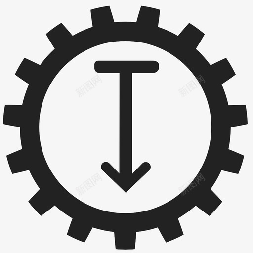 带箭头的齿轮向下机构图标svg_新图网 https://ixintu.com 向下 带箭头的齿轮 机构