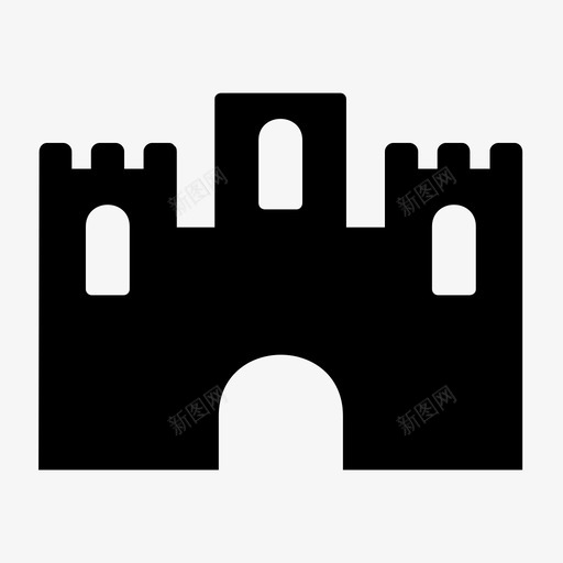 城堡建筑宫殿图标svg_新图网 https://ixintu.com 城堡 塔楼 宫殿 建筑 皇家