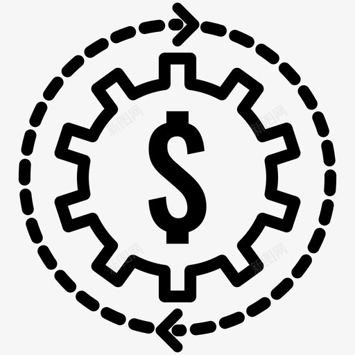 赚钱齿轮金融图标svg_新图网 https://ixintu.com 未来 赚钱 金融 齿轮