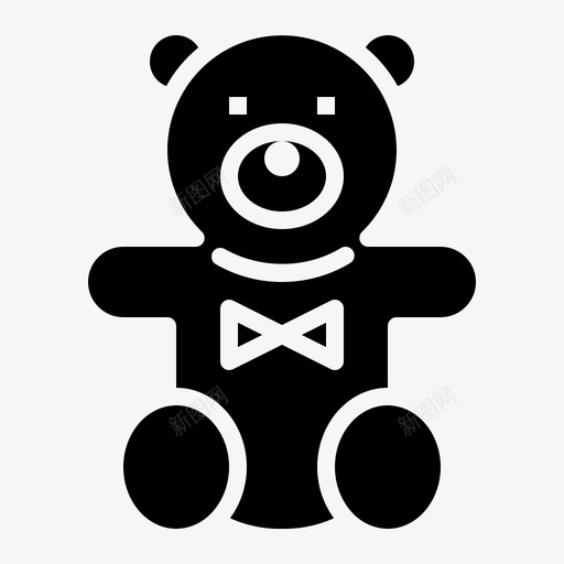 泰迪熊动物绒毛图标svg_新图网 https://ixintu.com 动物 泰迪熊 生日派对实心 绒毛