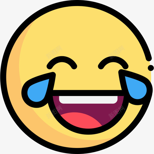 笑哭svg_新图网 https://ixintu.com 笑哭 线性 扁平 单色 简约 精美 可爱 圆润 多色 填充
