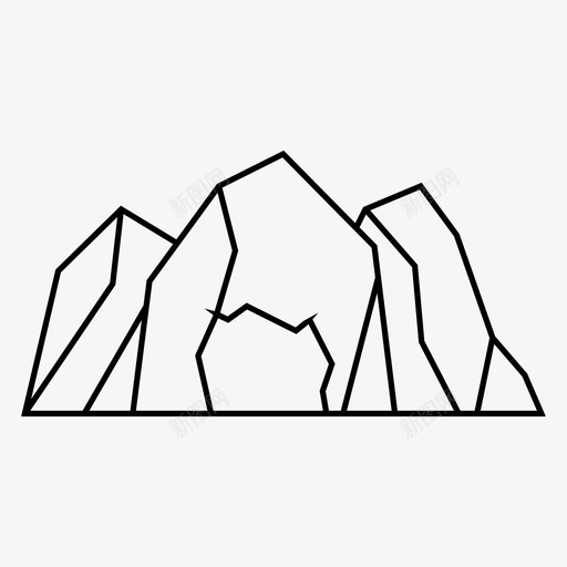 洞穴冒险高山图标svg_新图网 https://ixintu.com 冒险 岩石 旅行 洞穴 高山