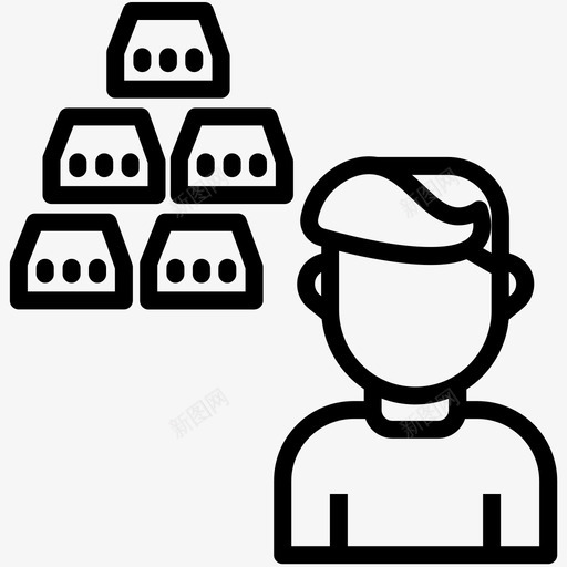 金锭企业金条图标svg_新图网 https://ixintu.com 个人资料 企业 投资 用户 男性 金条 金锭